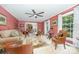 Comfortable living room with plush seating, a ceiling fan, and natural light at 4630 Woodleaf Rd, Salisbury, NC 28147