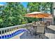 Stunning backyard with a beautiful pool and ample seating on the deck at 524 Wildbrook Walk, Fort Mill, SC 29708