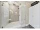 Contemporary walk-in shower with sleek fixtures and glass door for a spa-like experience at 524 Wildbrook Walk, Fort Mill, SC 29708