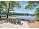 Enjoy a lovely view of the lake while sitting on the community shoreline at 7530 Porrera St, Charlotte, NC 28214