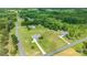 Expansive aerial view of multiple homes nestled among mature trees, offering a sense of community at 8717 Swift Rd, Oakboro, NC 28129