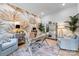 Well-designed home office with designer wallpaper and comfortable seating at 1149 Rosecliff Dr, Waxhaw, NC 28173