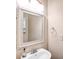 Bathroom featuring a white vanity, decorative mirror, chrome fixtures, and modern lighting at 1503 Stoney Ct, York, SC 29745