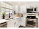 Clean kitchen boasts stainless steel appliances, white cabinets, and modern fixtures for the modern home cook at 1776 Baylor Dr, Rock Hill, SC 29732