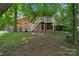 Enjoy a relaxing backyard featuring a wooden deck and lush greenery, perfect for outdoor living at 2255 Milton Rd, Charlotte, NC 28215
