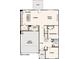 Layout of the first floor featuring a kitchen, dining area, great room, 2-bay garage, and a study at 2588 Blue Sky Meadows Dr, Monroe, NC 28110
