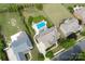 A nice aerial view of a house and pool highlighting the location and neighborhood at 2812 Julian Glen Cir, Waxhaw, NC 28173