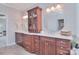 Bathroom featuring dual vanity sinks with custom cabinets and granite countertops at 2812 Julian Glen Cir, Waxhaw, NC 28173