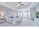 Spacious main bedroom with trey ceilings, a bay window, and an upholstered bench at the foot of the bed at 2812 Julian Glen Cir, Waxhaw, NC 28173