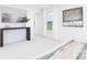 This bedroom has a decorative console table, curtains, and abstract art at 32616 Millingport Rd # 7144, New London, NC 28127