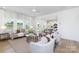 Open-concept living room with modern decor, large windows, and hardwood floors at 32616 Millingport Rd # 7144, New London, NC 28127