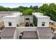 Aerial view showcasing the rooftop terrace, with outdoor seating and a view of the surrounding neighborhood at 336 Uptown West Dr, Charlotte, NC 28208