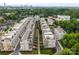 An aerial view displays the neighborhood's attractive townhomes, manicured landscaping, and tree-lined streets at 336 Uptown West Dr, Charlotte, NC 28208