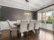 Bright dining room features a large window, wainscoting and hardwood floors at 4013 Hamilton Mill Dr, Waxhaw, NC 28173