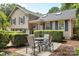 Charming home featuring a cozy outdoor seating area with a table and chairs on a paved patio at 4024 Tyndale Ave, Charlotte, NC 28210