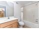 Neutral bathroom features a single sink vanity and a shower/tub combo at 4409 Winder Trl, Gastonia, NC 28056