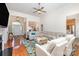 Spacious living room features hardwood floors, a cozy fireplace, and abundant natural light at 4409 Winder Trl, Gastonia, NC 28056