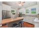 Charming kitchen with stainless steel appliances, butcher block island, and bright windows at 448 Union S St, Concord, NC 28025