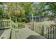 Backyard deck with lush landscaping and privacy fence at 504 S Hayne St, Monroe, NC 28112