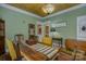 Inviting dining room with wood-paneled ceiling and a large area rug at 504 S Hayne St, Monroe, NC 28112