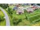 Aerial view of a well-maintained neighborhood, showcasing the beautiful landscaping and street layout at 5163 Meadow Park Ln, Hickory, NC 28602