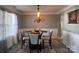 This dining area features a glass-top table, seating for four, and stylish decor at 5227 Eagle Creek Dr, Charlotte, NC 28269