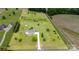 Aerial view showcases the property's house, long driveway, and landscaping within the outlined lot at 6201 New Hope Church Rd, Marshville, NC 28103