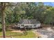 Picturesque home exterior with a spacious deck, fenced yard, and lush trees offering privacy and outdoor enjoyment at 800 Woodlawn St, Belmont, NC 28012