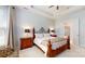 Warm main bedroom with tray ceilings and access to the en-suite bathroom at 8605 Soaring Eagle Ln, Waxhaw, NC 28173