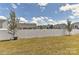 A backyard with a privacy fence offers a secure and secluded outdoor space for Gathering enjoyment at 9505 Cotswood Pl, Gastonia, NC 28056