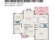 First floor layout featuring open-concept living area, kitchen, bedroom, office, and patio at 9593 Indian Beech Nw Ave, Concord, NC 28027