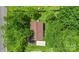 Birds eye view of a home showing roof, canopy, mature trees and surrounding neighborhood at 1075 Parkview Dr, Gastonia, NC 28054
