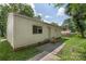 Backyard shows the side of the home and the backyard at 1075 Parkview Dr, Gastonia, NC 28054