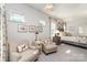 Sitting area in the spacious main bedroom with chandelier at 13338 Blanton Dr, Huntersville, NC 28078