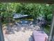 Inviting backyard patio with gazebo, seating area with fire pit, grill, and brick pavers at 15494 Donnington Dr, Charlotte, NC 28277