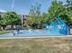 Outdoor exercise area with modern equipment and a rubber surface for recreation and training at 1720 Chatham Ave, Charlotte, NC 28205