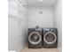 Functional laundry room with shelving, washer, and dryer at 1720 Chatham Ave, Charlotte, NC 28205