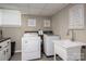 Clean and organized laundry room with modern appliances, a utility sink, and decorative wall art at 1761 Arden Dr, Lincolnton, NC 28092