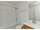 Clean bathroom with a bathtub, shower, toilet, sink, and vanity with a mirror at 1890 Sandal Brook Rd, Fort Mill, SC 29707