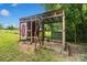 Well-maintained chicken coop, offering a secure and comfortable space for poultry, nestled in a lush, green backyard at 2021 Beamguard Rd, Clover, SC 29710