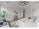 Relaxing bedroom retreat showcases a trey ceiling, neutral color palette, stylish accents, and hardwood floors at 4949 Rimer Rd # 4, Concord, NC 28025