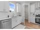 Clean, stylish kitchen features stainless steel appliances, white cabinetry, and modern fixtures at 4949 Rimer Rd # 4, Concord, NC 28025