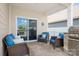 Relaxing covered patio with comfortable seating, a built-in grill, and a serene outdoor ambiance at 5058 Antebellum Dr, Iron Station, NC 28080
