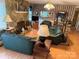 Cozy living room with stone fireplace, wood floors, and comfortable seating at 5198 Wright Dr, Hickory, NC 28602