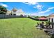 Spacious backyard with lush lawn and patio seating provides a private outdoor space at 6192 Kilchurn Dr, Fort Mill, SC 29707
