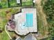 Aerial shot showcases a community pool with a large deck and shaded area at 6192 Kilchurn Dr, Fort Mill, SC 29707