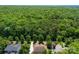 Aerial view shows a home backing to lush, green forest providing privacy at 6300 Latta Springs Cir, Huntersville, NC 28078