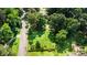 Aerial view of a well-maintained property with a lush backyard and mature trees in a quiet neighborhood setting at 7015 Lavern St, Charlotte, NC 28215