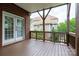 Cozy outdoor deck with wood floors, offering a relaxing space with views of the neighboring home at 1009 Brookline Dr, Huntersville, NC 28078