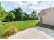 An expansive green backyard with flowering plants on a sunny day at 15001 Rosemary Way Dr, Huntersville, NC 28078